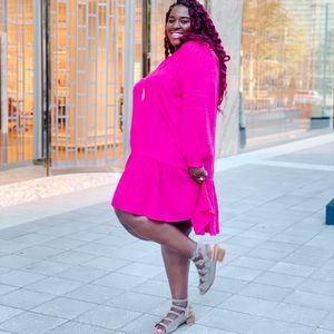 Pink long sleeve dress